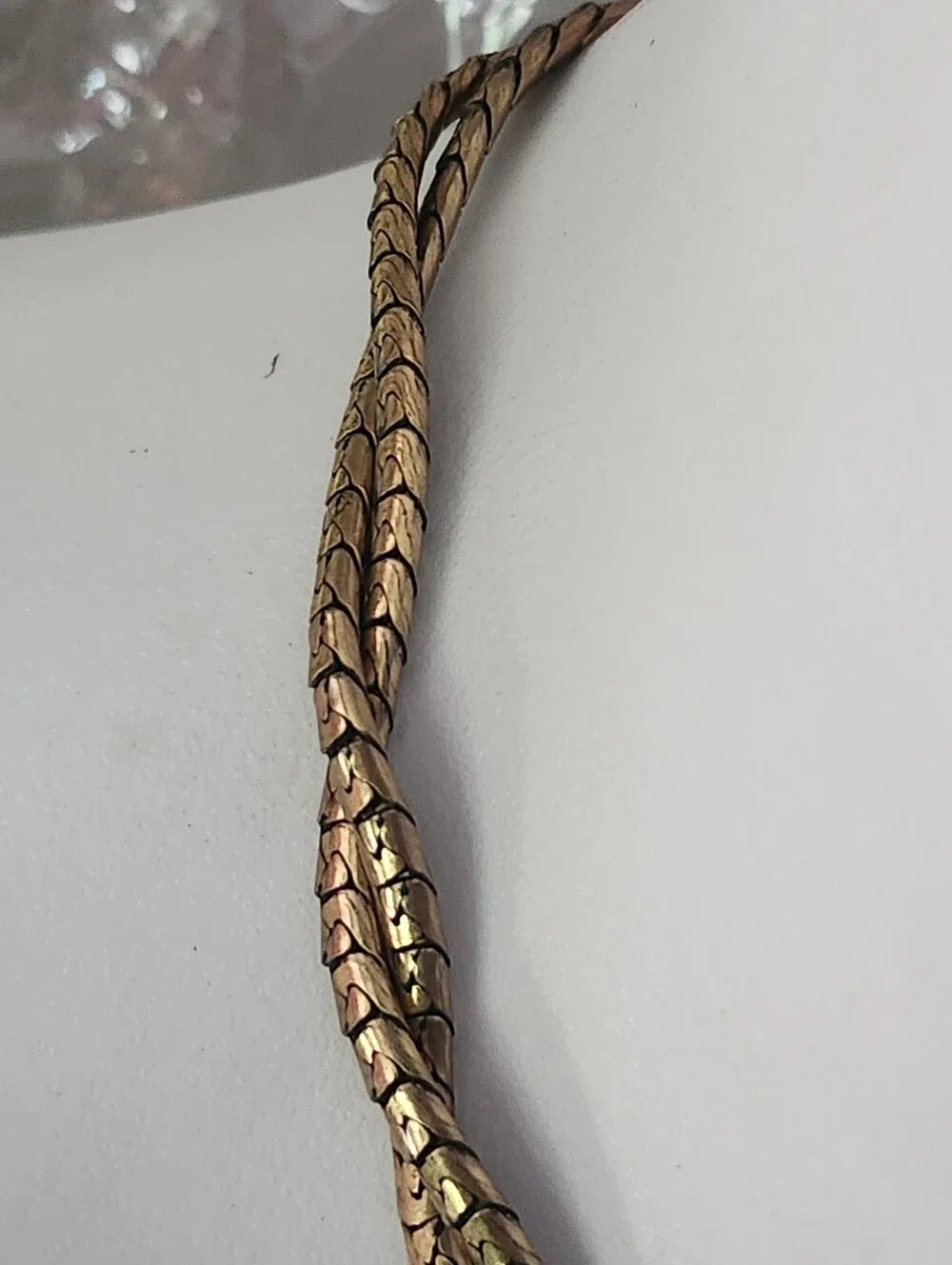 12k Gold Filled Braided Twisted Chain Necklace - 15.5 Inches